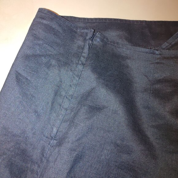 H&M Women's Ruffle Hem Pencil Skirt Size 10 Navy Blue - Picture 7 of 8